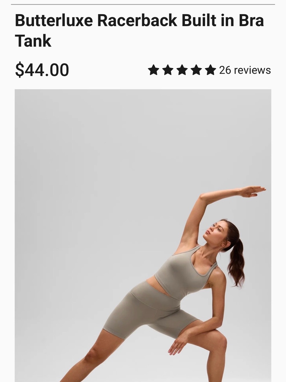CRZ YOGA Seamless Racerback Built-In Bra Tank — Warm Ash Grey